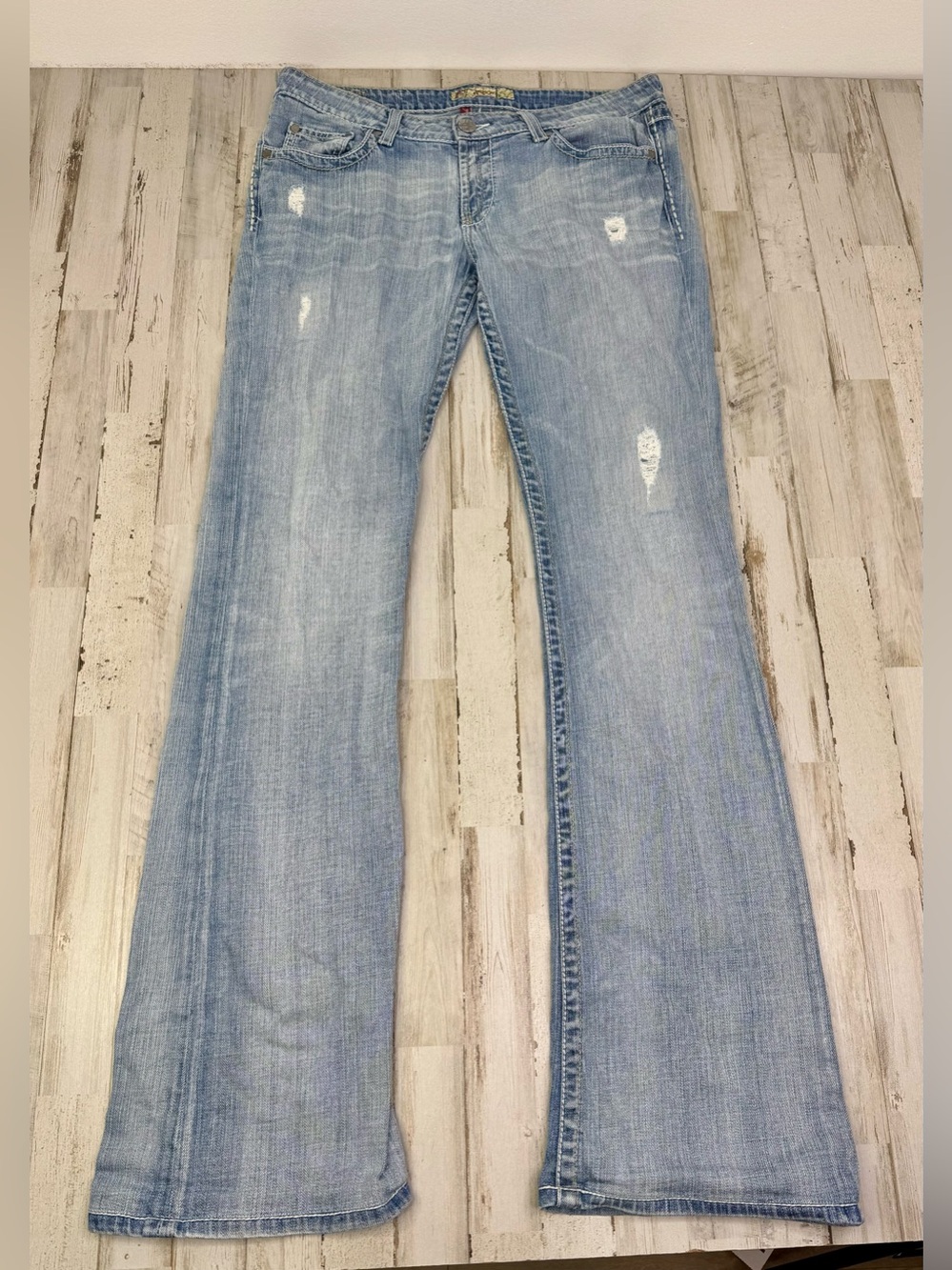 BKE Madison Straight Fit Womens 32x37.5 (35x37) Blue Denim Stretch